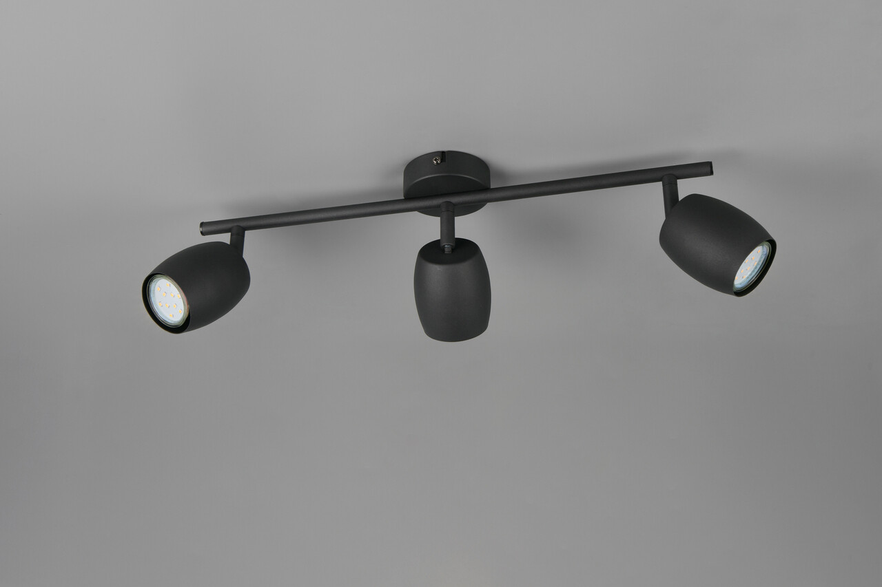 Plafoniera Nancy, RL, 47.5x8x15.5 cm, 35W, 3x GU10, metal, negru mat - imagine 5